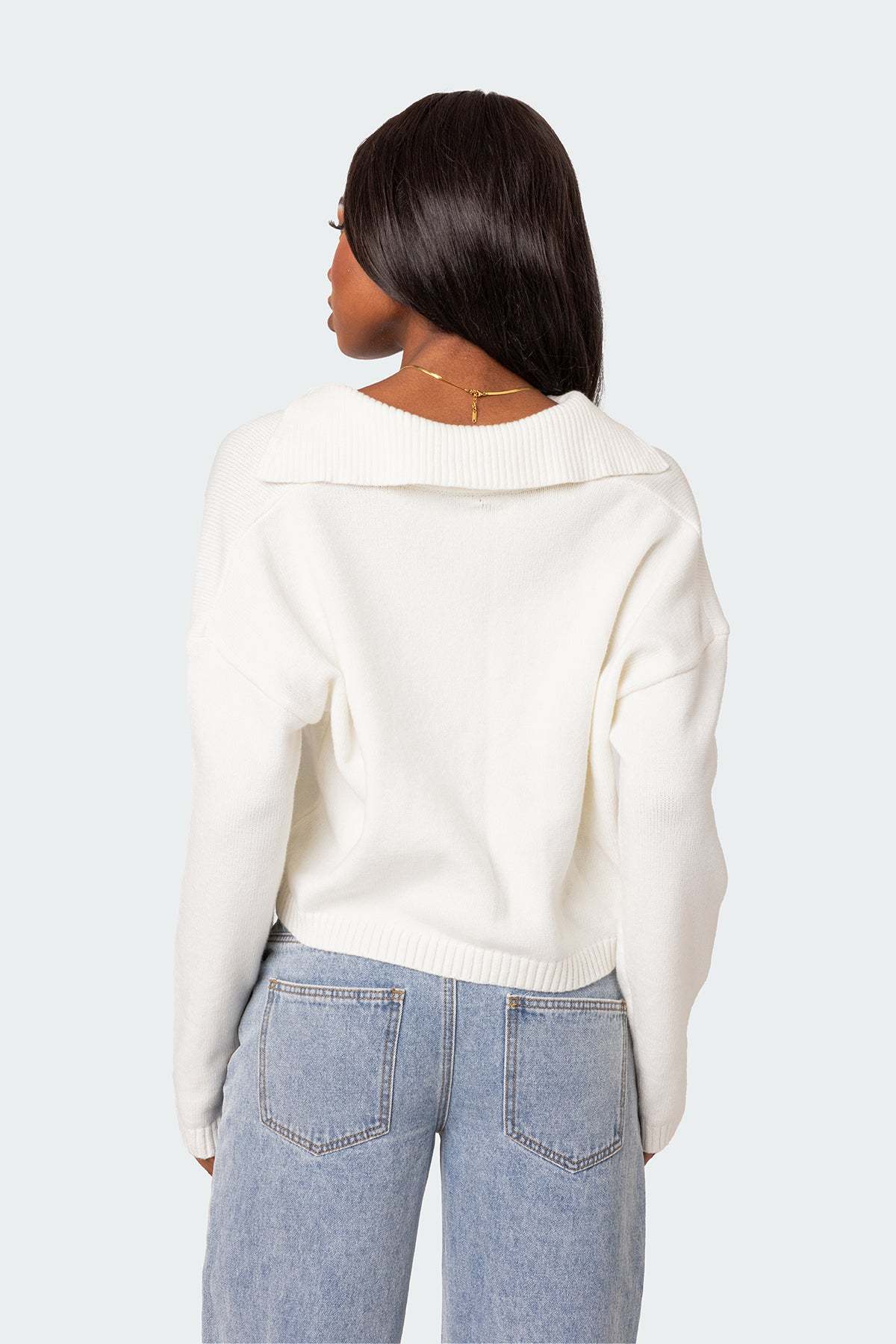 Marcie Oversize Cropped Sweater - CREAM