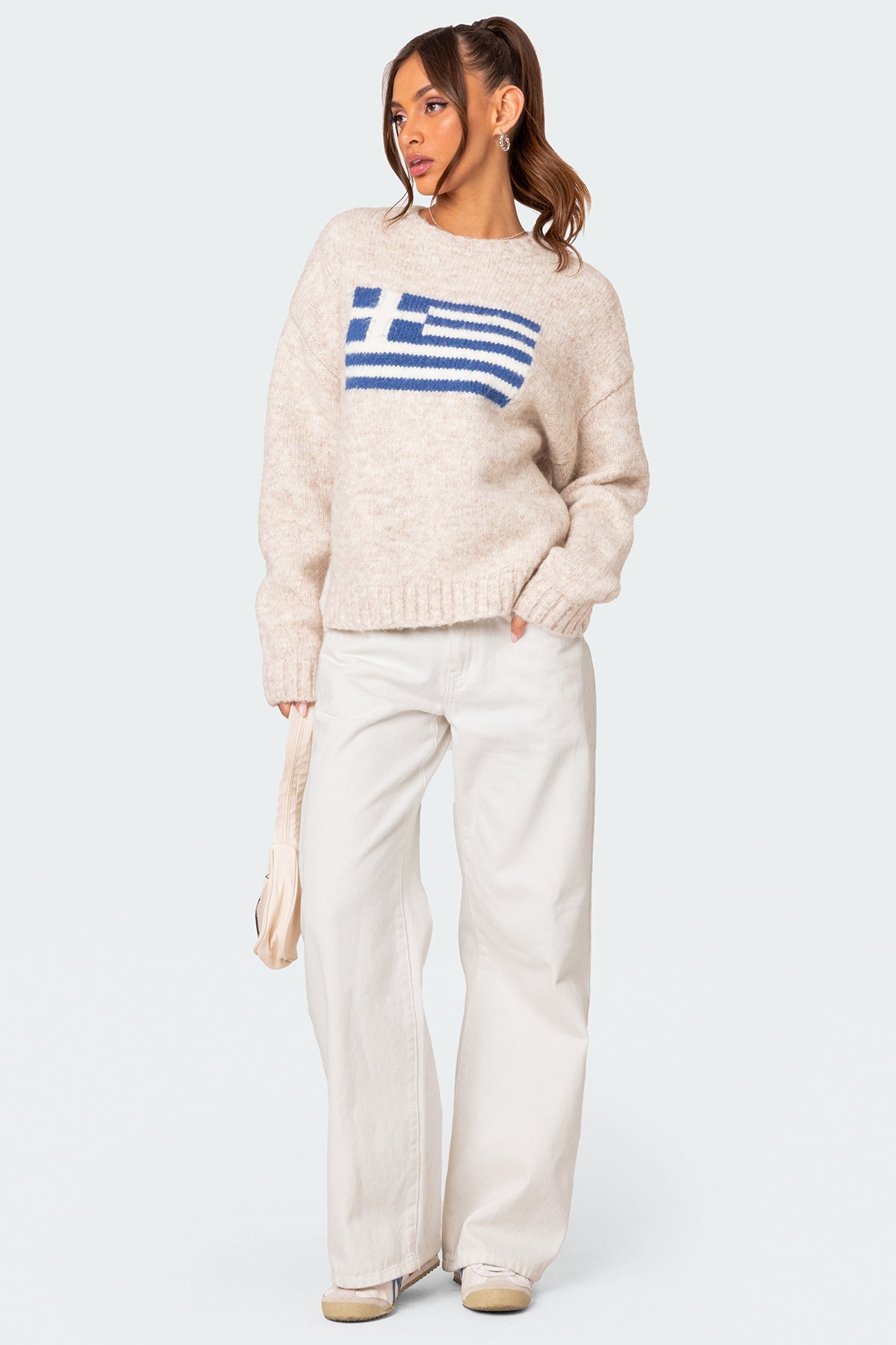Greece Oversized Chunky Knit Sweater - STONE