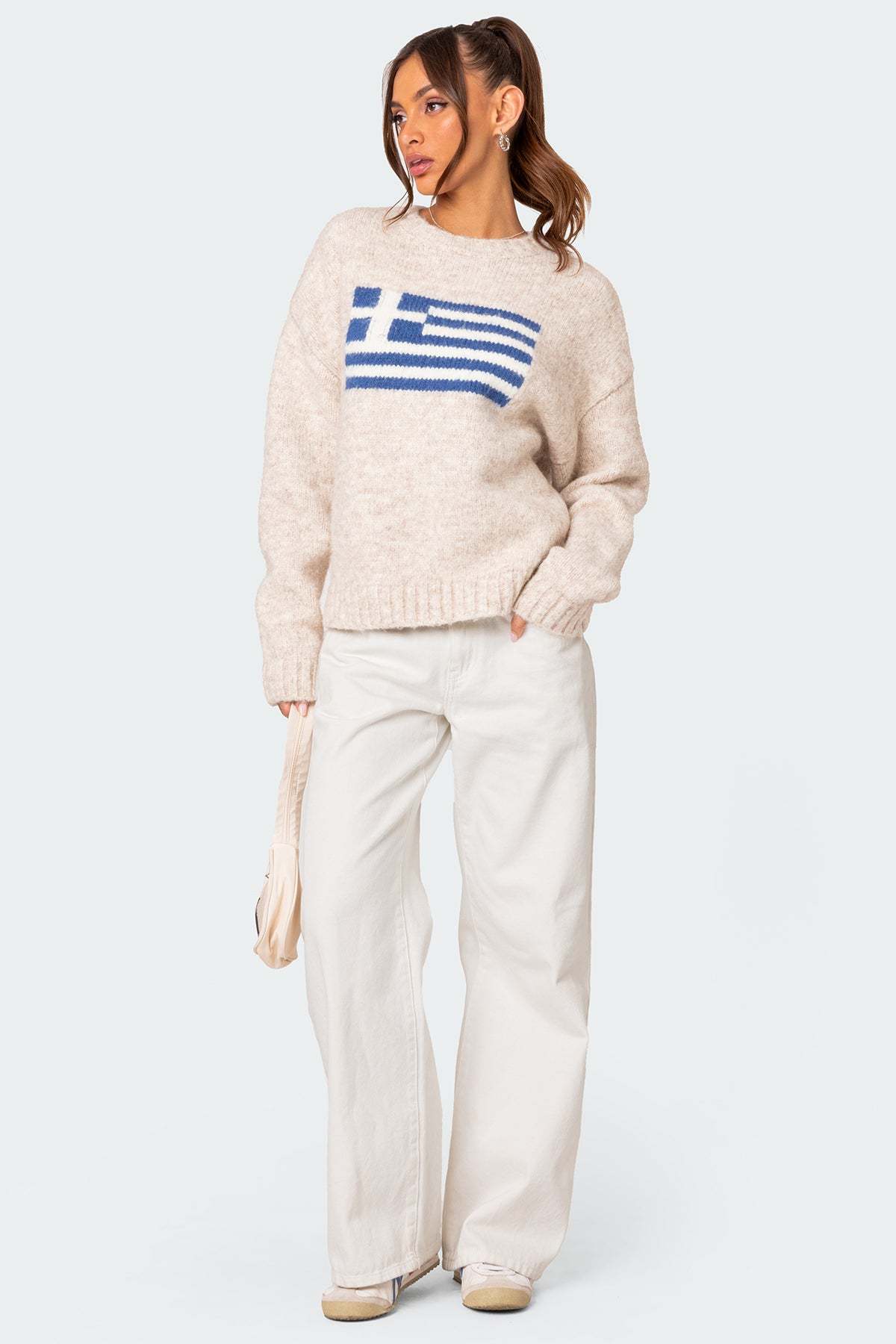 Greece Oversized Chunky Knit Sweater - STONE