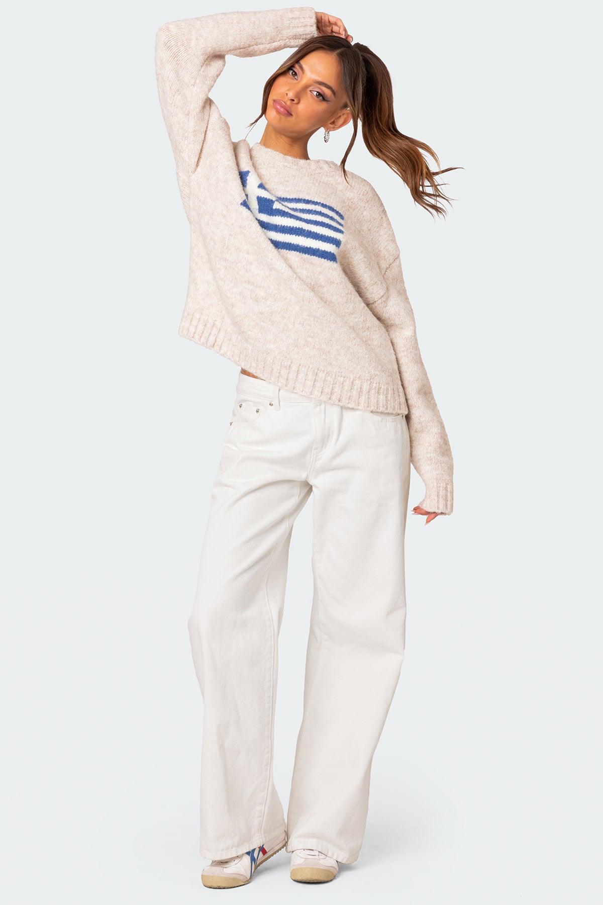 Greece Oversized Chunky Knit Sweater - STONE