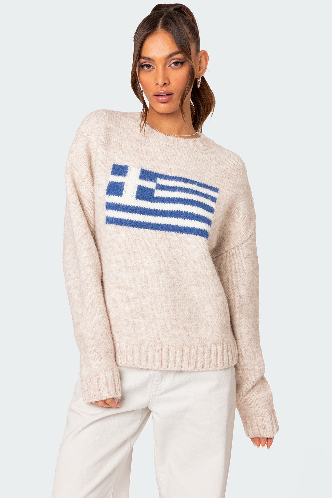 Greece Oversized Chunky Knit Sweater - STONE