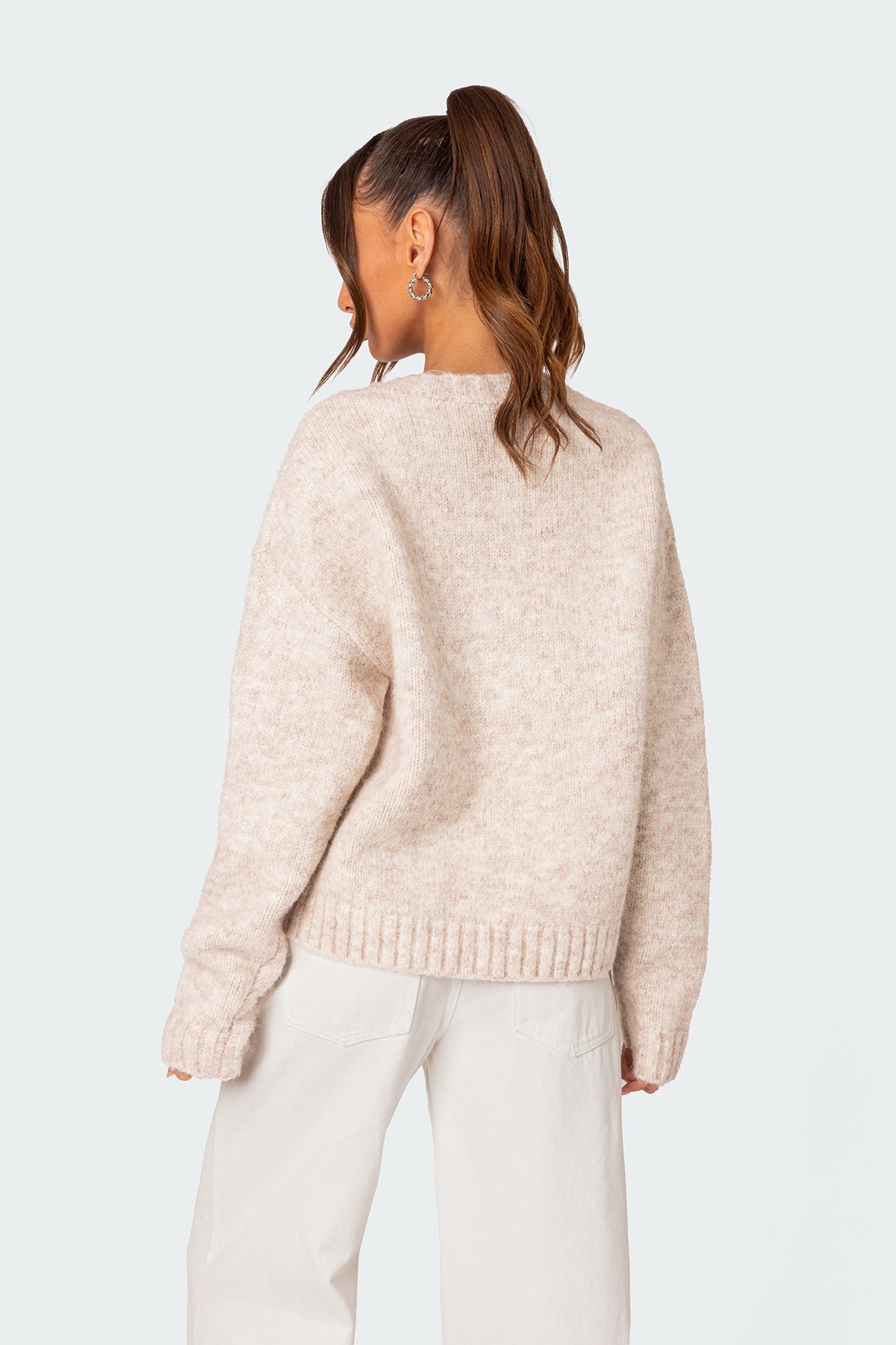 Greece Oversized Chunky Knit Sweater - STONE