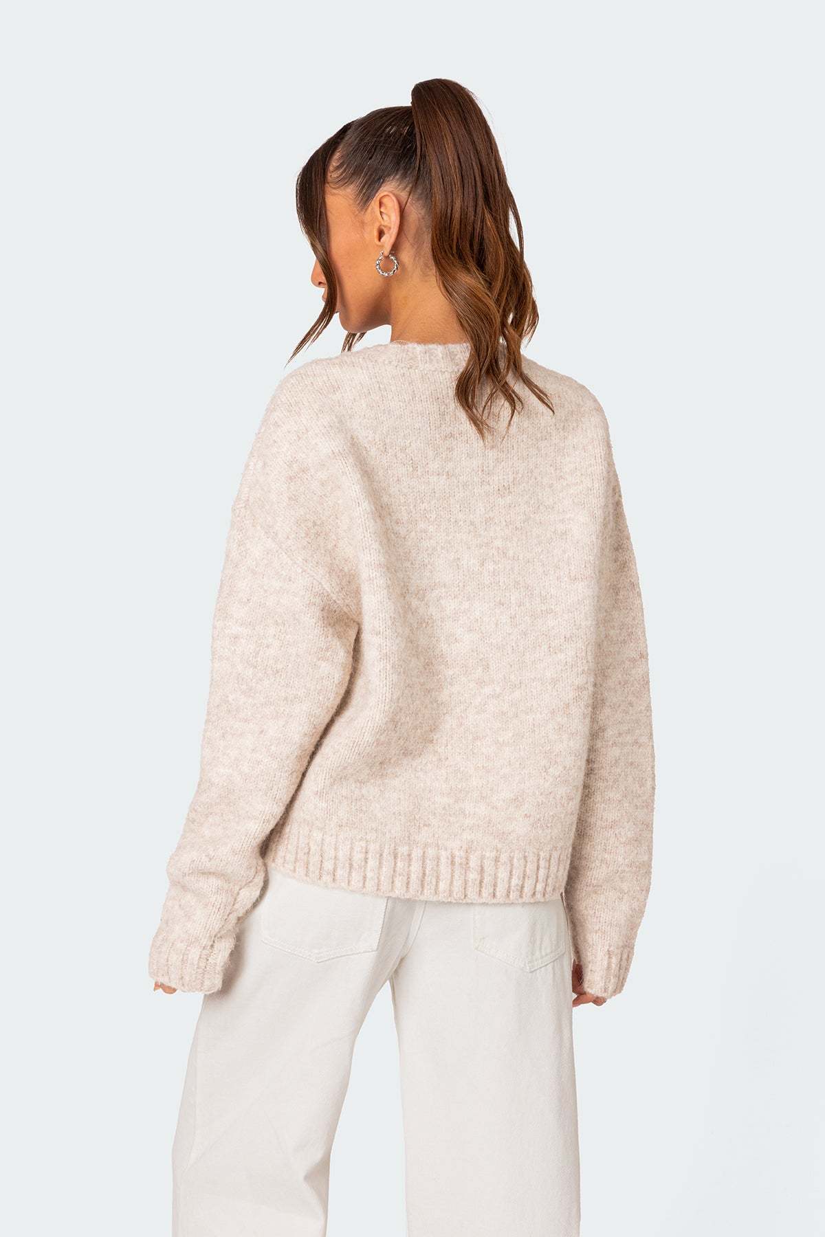 Greece Oversized Chunky Knit Sweater - STONE