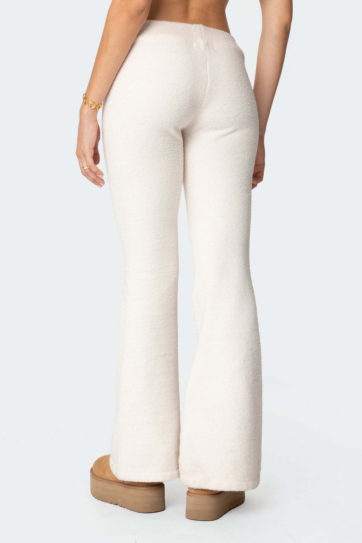 Plush Flared Pants - CREAM