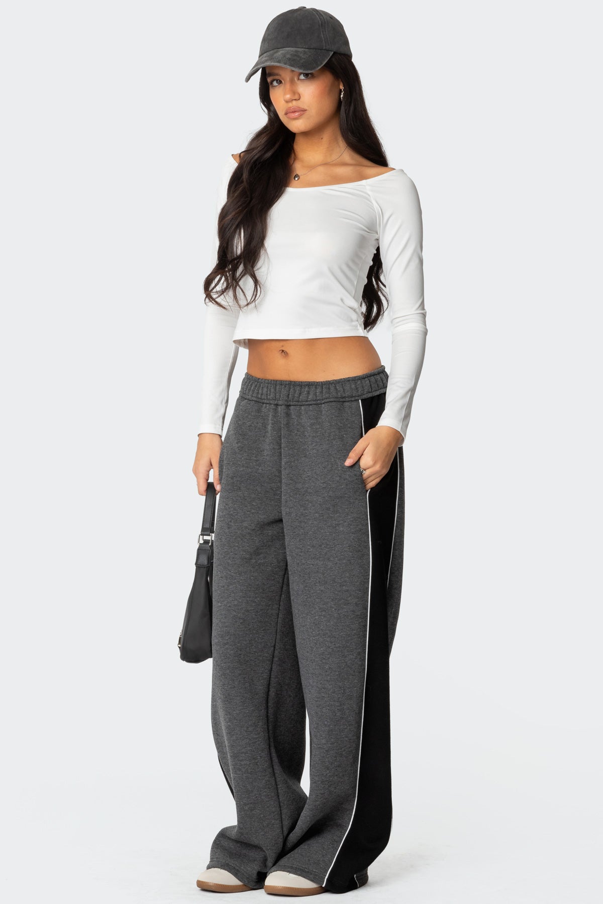 Contrast Panel Sweatpants - DARK GRAY