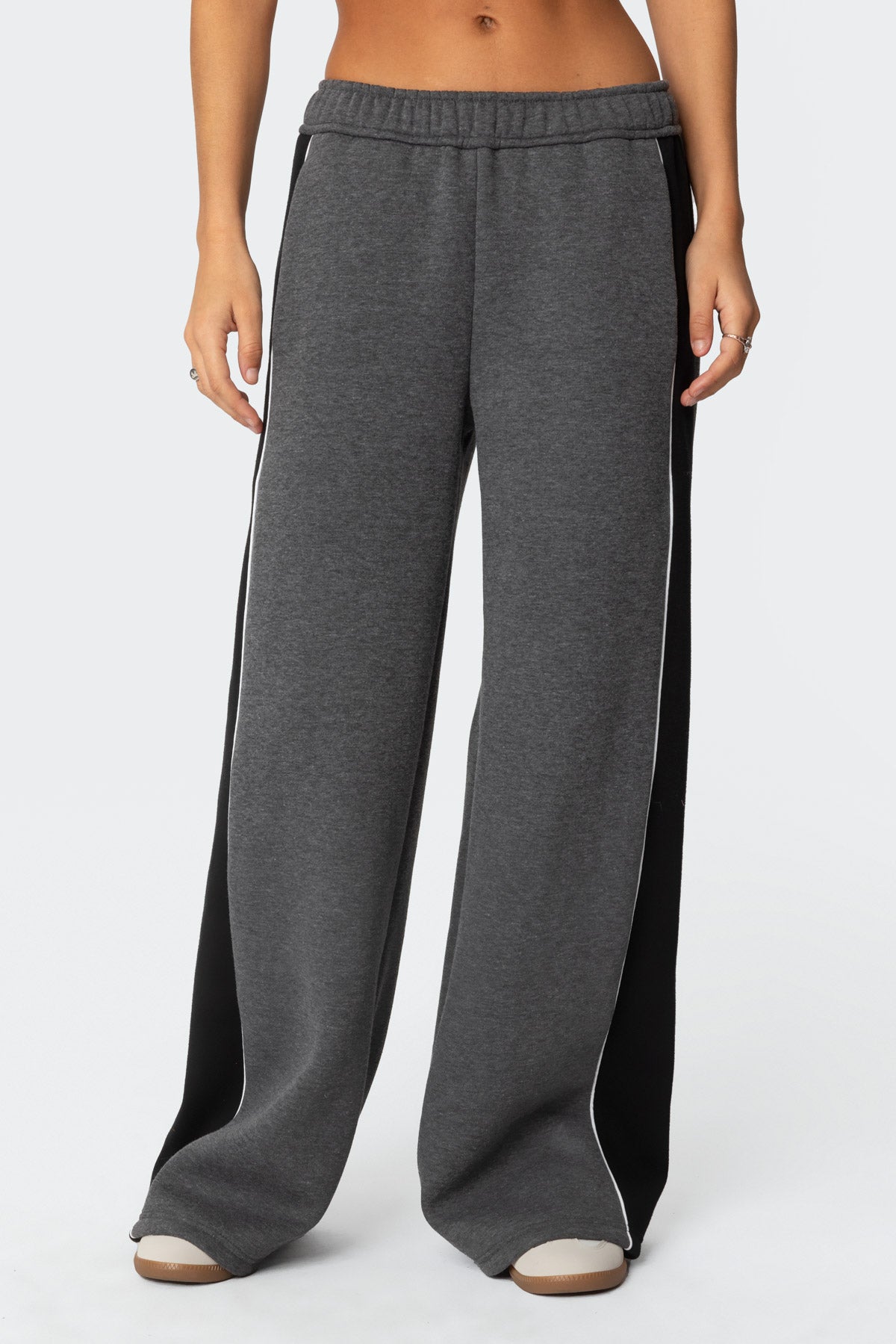 Contrast Panel Sweatpants - DARK GRAY