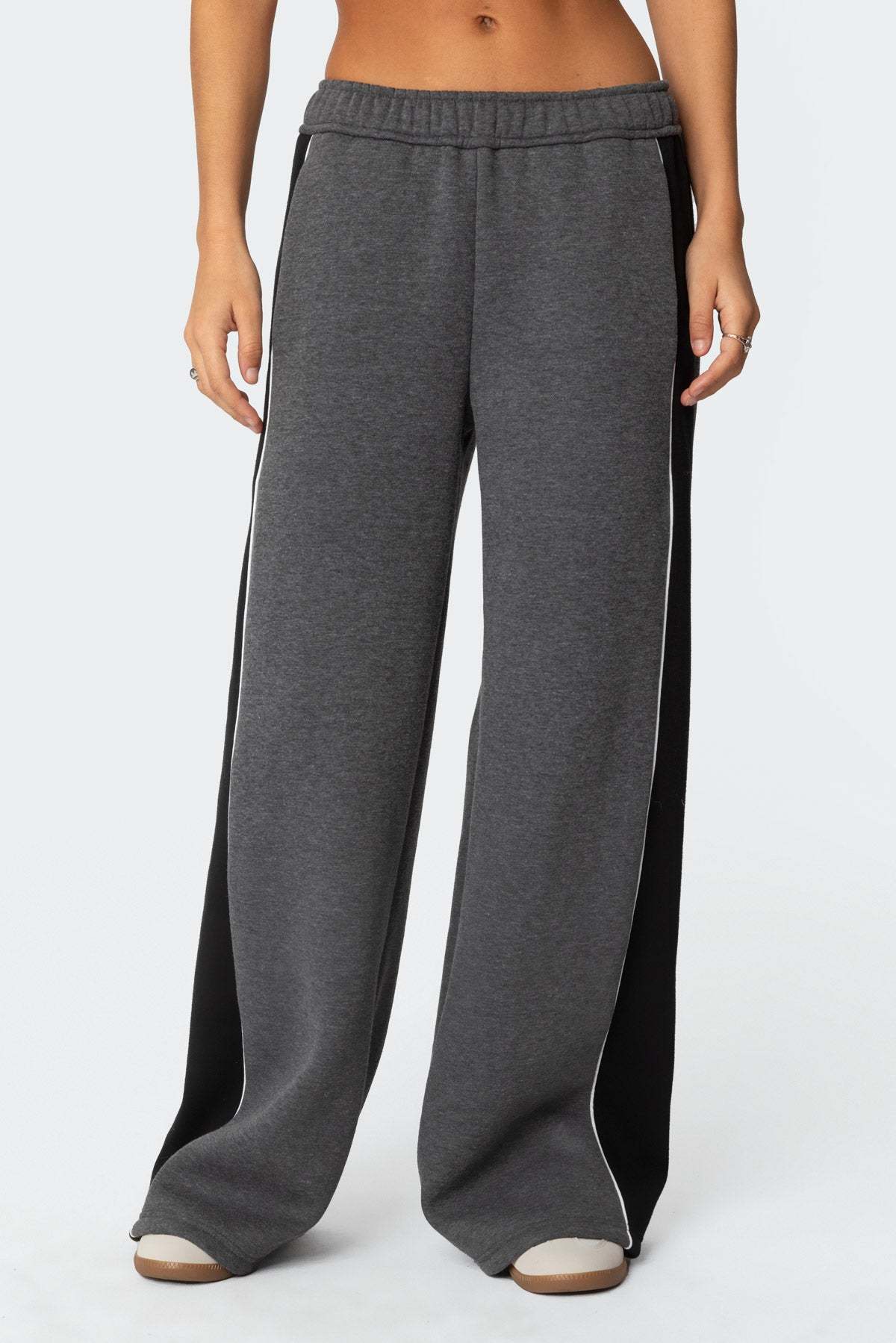 Contrast Panel Sweatpants - DARK GRAY