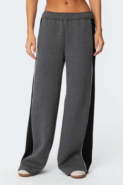 Contrast Panel Sweatpants - DARK GRAY