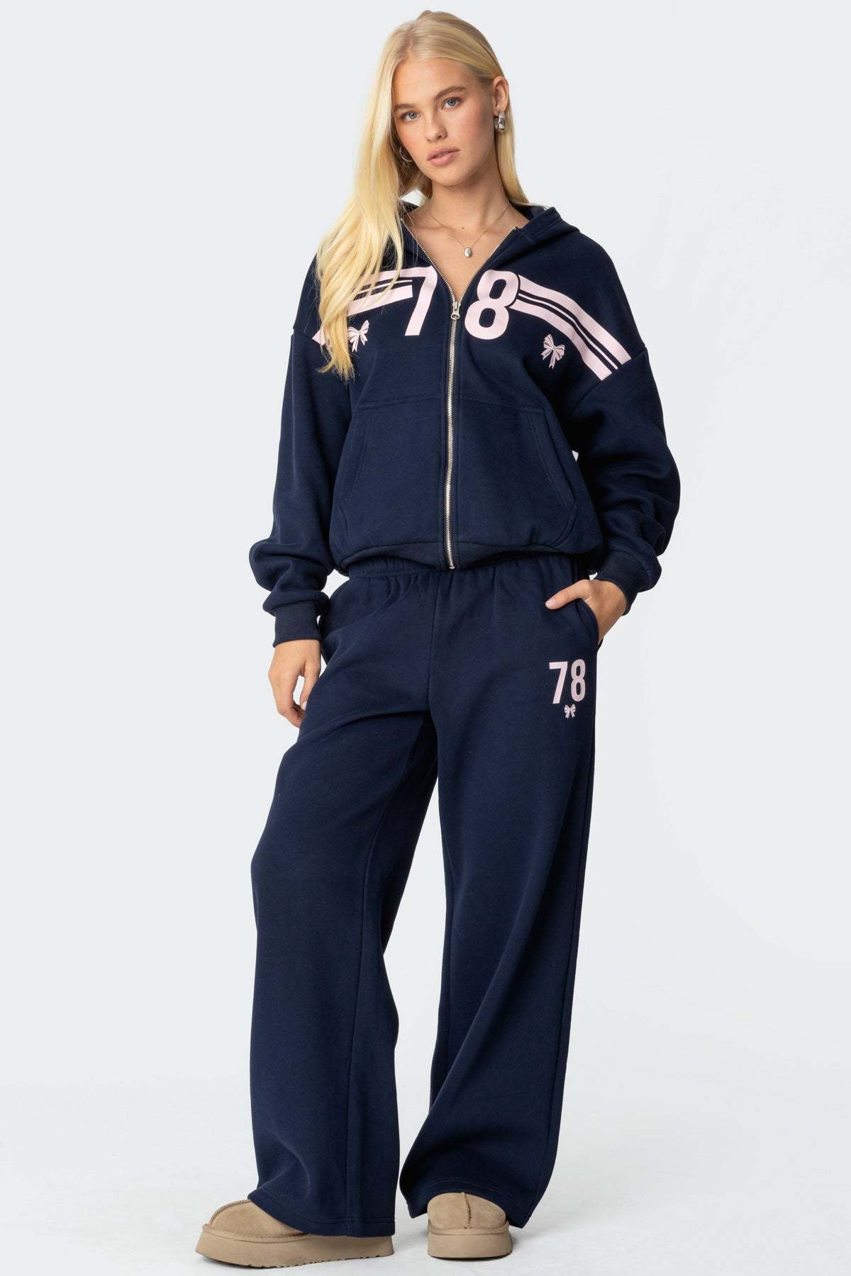 78 Bow Sweatpants - NAVY