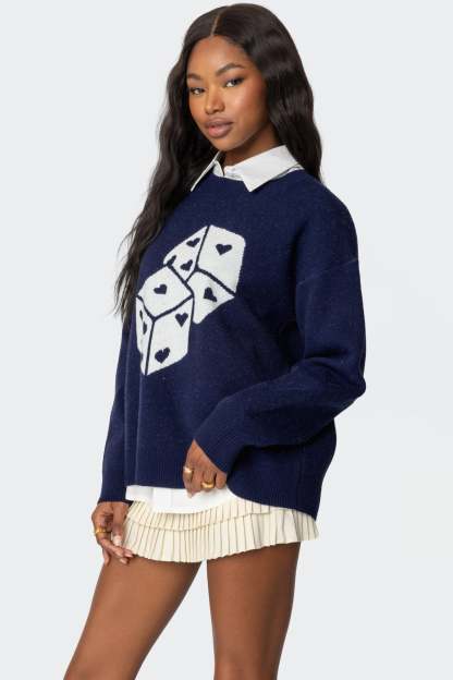 Roll The Dice Sweater - NAVY