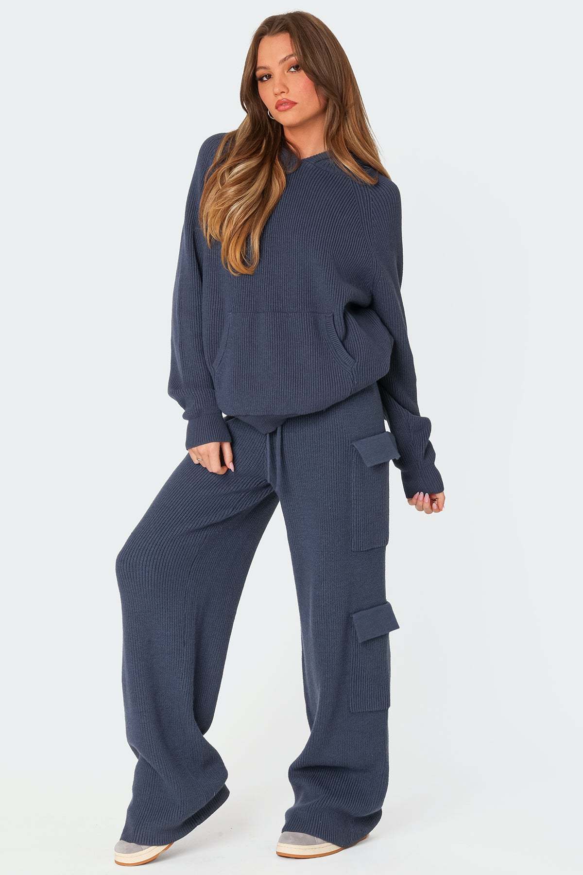 Wynter Knit Cargo Pants - BLUE