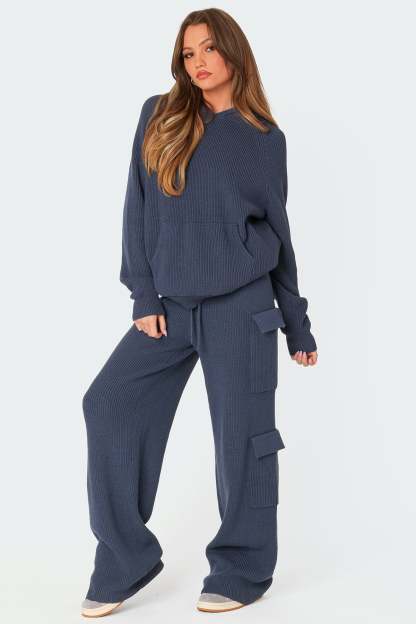 Wynter Knit Cargo Pants - BLUE