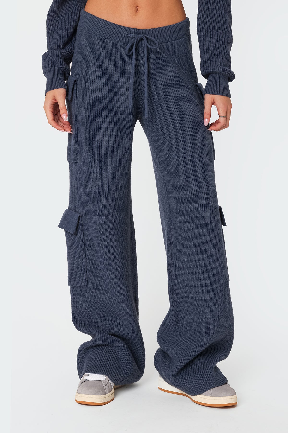 Wynter Knit Cargo Pants - BLUE