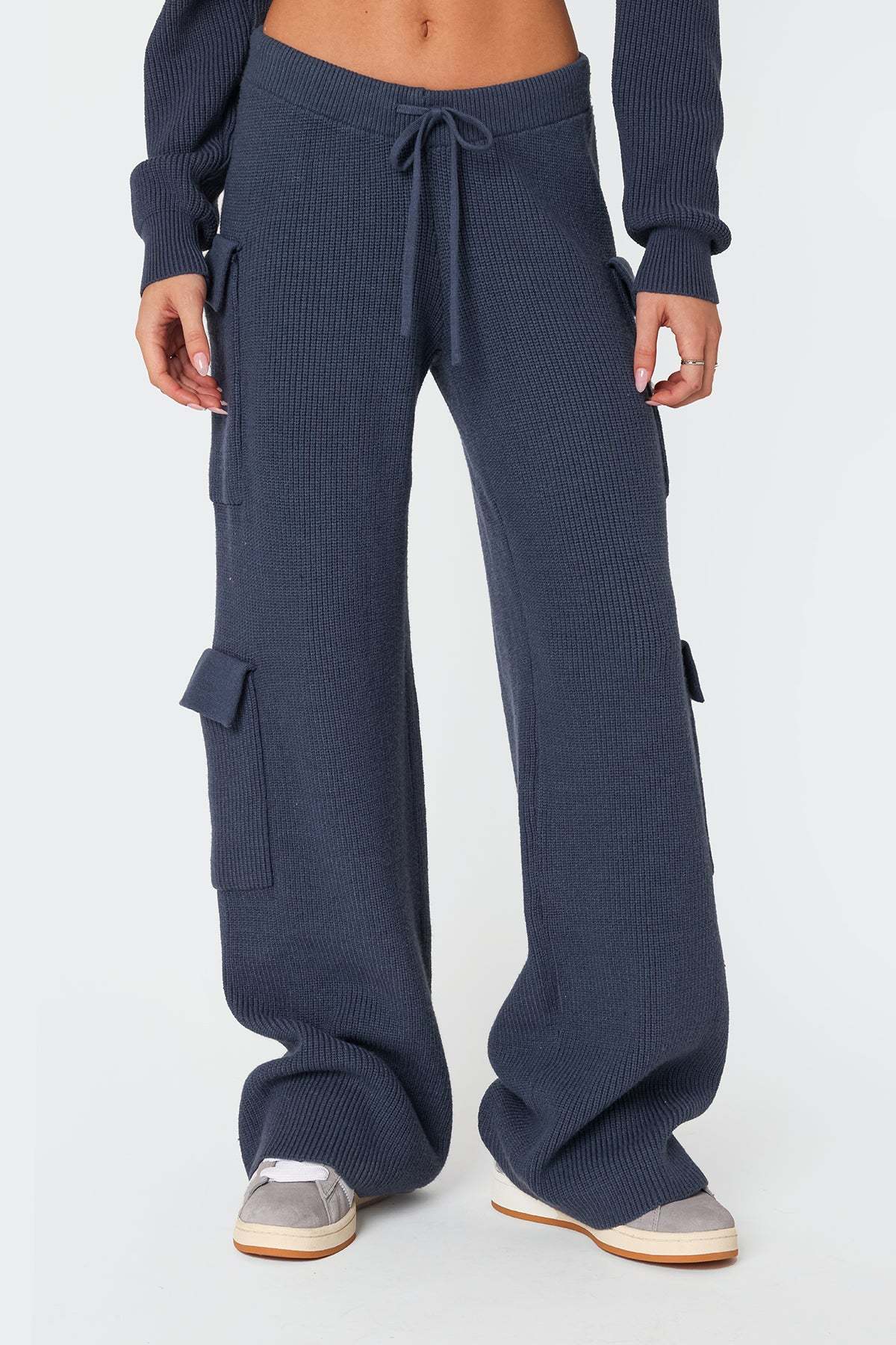 Wynter Knit Cargo Pants - BLUE