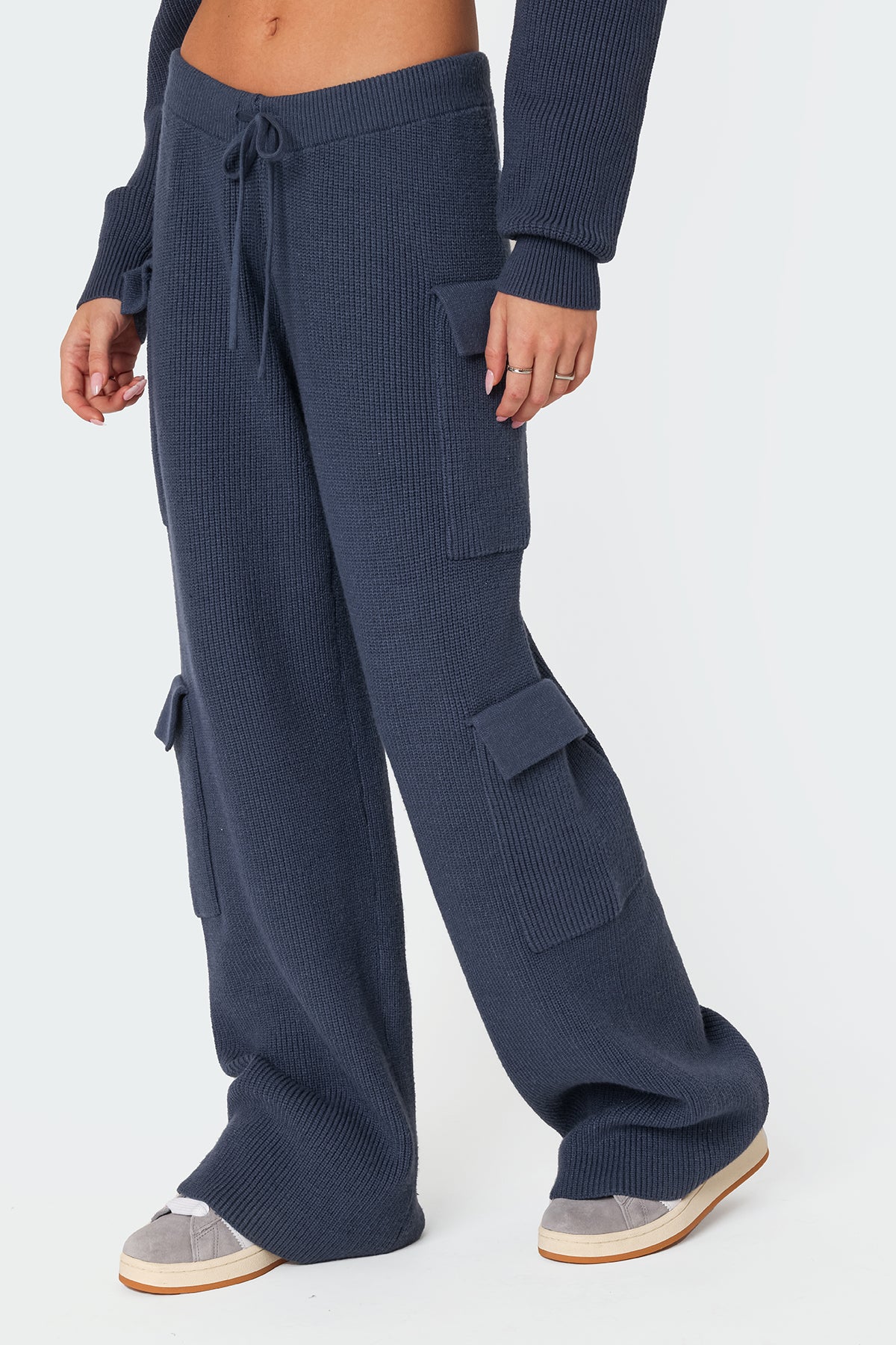Wynter Knit Cargo Pants - BLUE