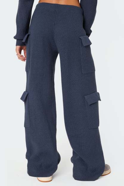 Wynter Knit Cargo Pants - BLUE