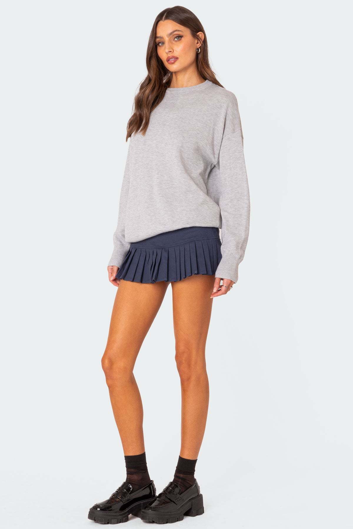 You Time Oversized Sweater - GRAY MELANGE