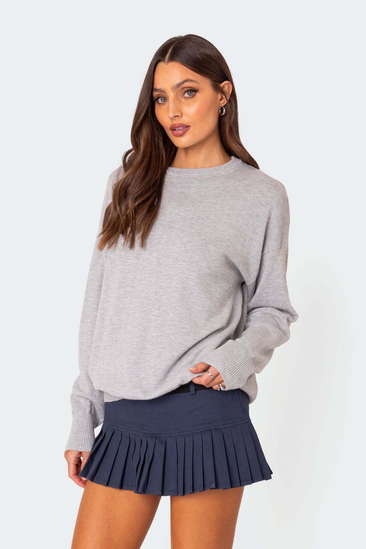 You Time Oversized Sweater - GRAY MELANGE