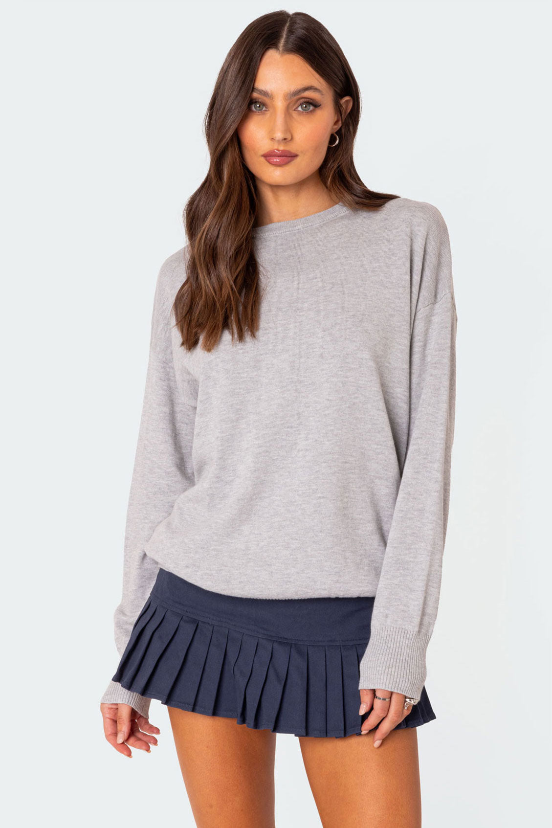 You Time Oversized Sweater - GRAY MELANGE