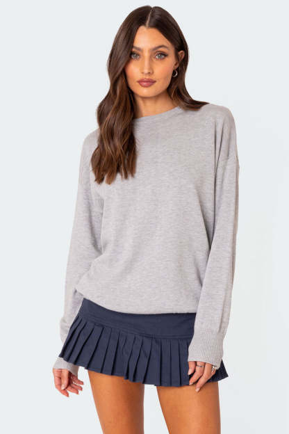 You Time Oversized Sweater - GRAY MELANGE