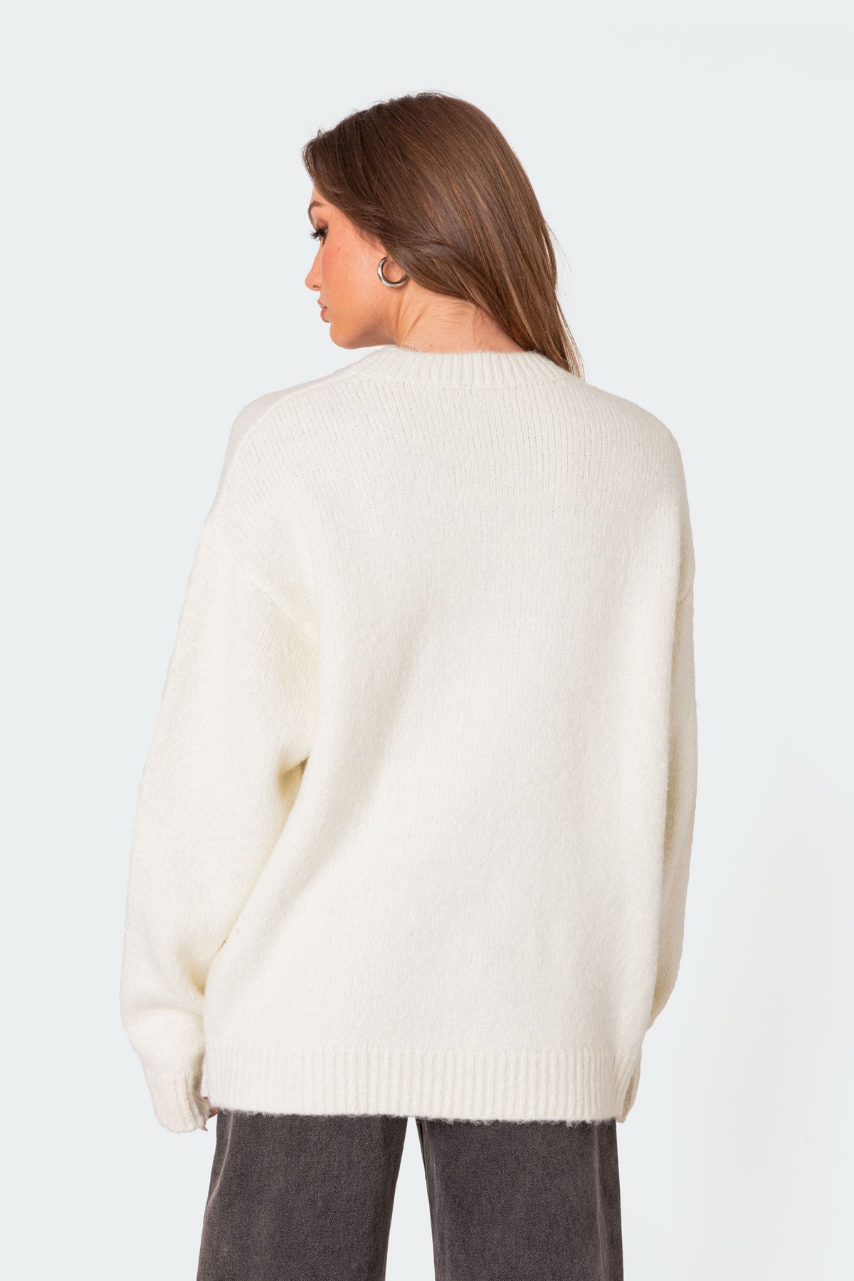 8 Ball Oversized Chunky Knit Sweater - CREAM