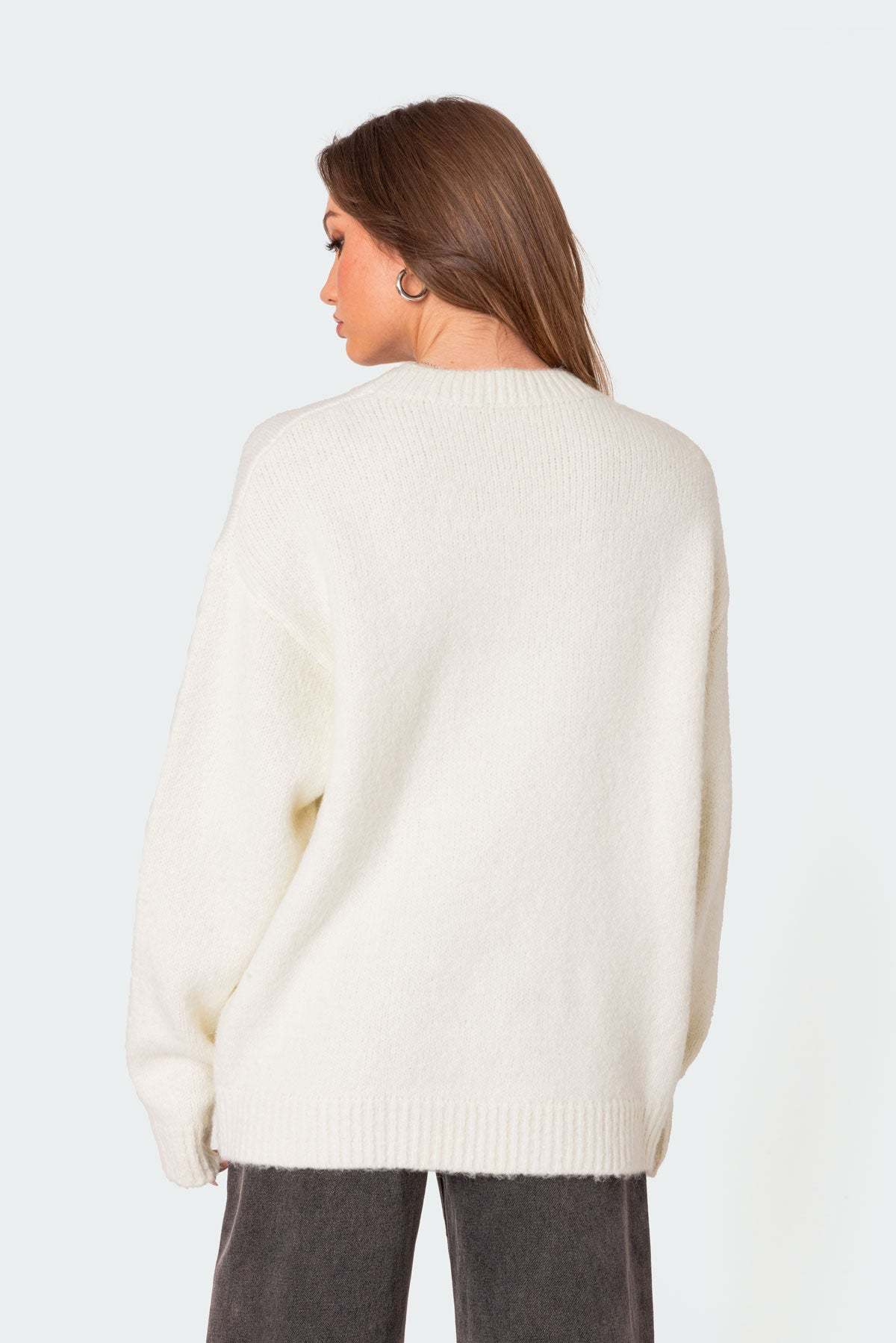 8 Ball Oversized Chunky Knit Sweater - CREAM