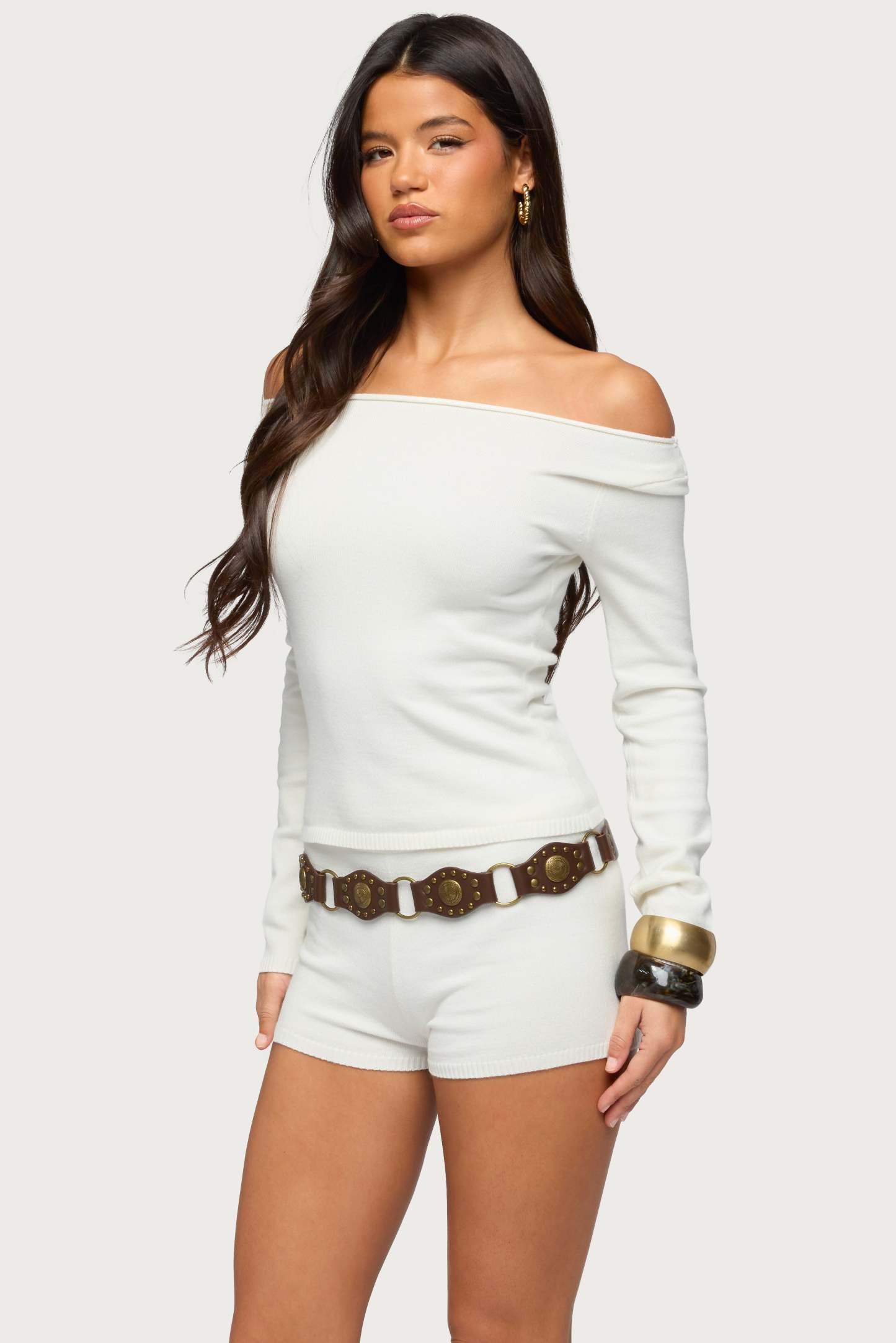 Arianna Off Shoulder Sweater - CREAM