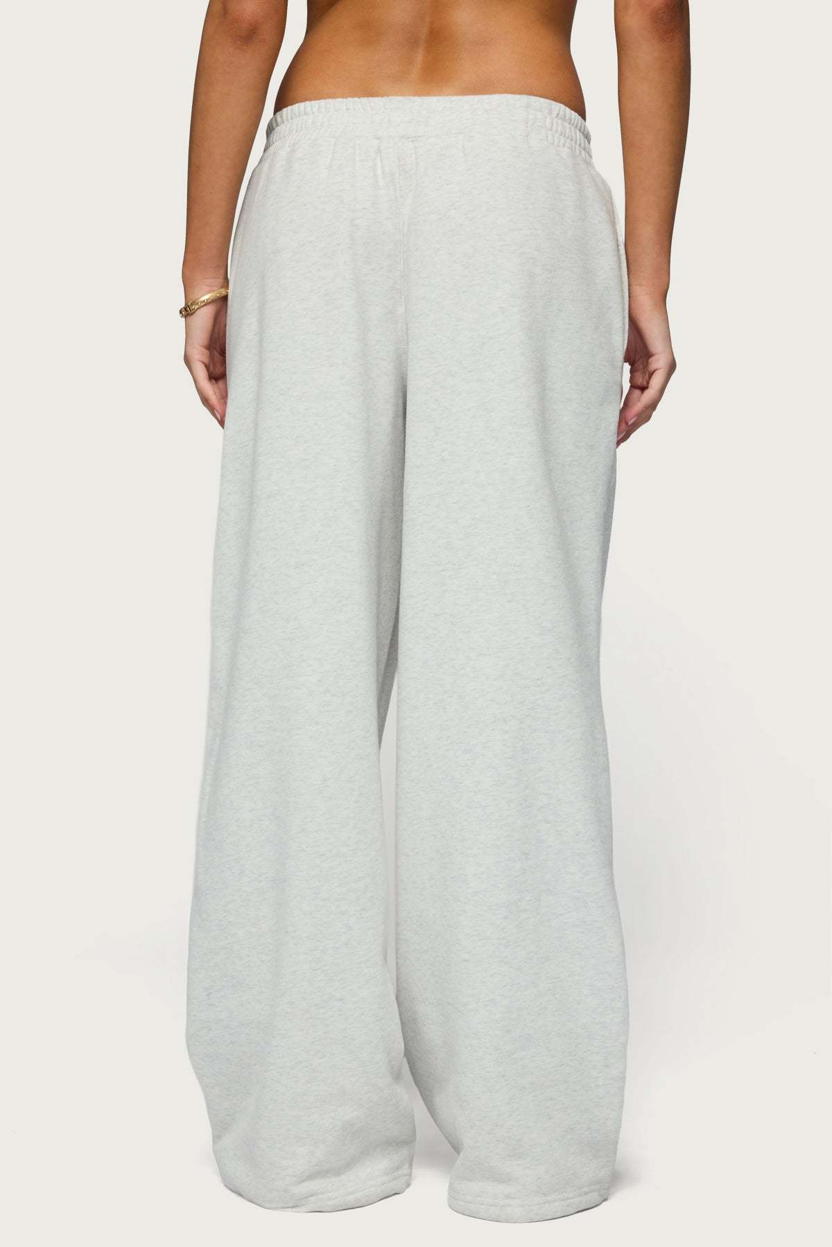 Jacie Wide Leg Sweatpants - GRAY-MELANGE