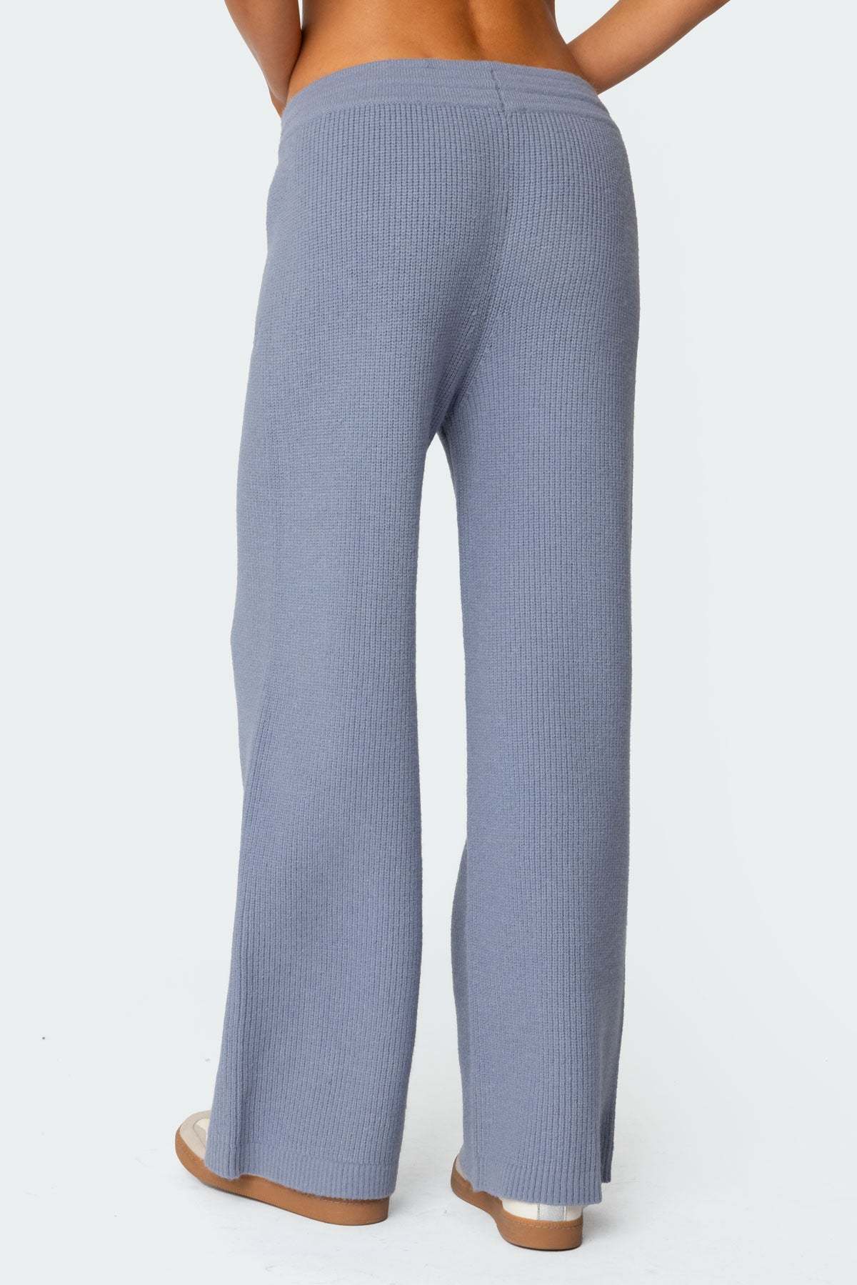 Kris Ribbed Knit Sweatpants - BLUE