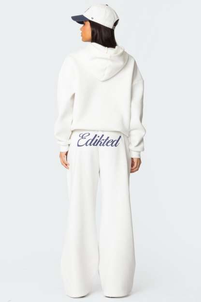 Miss Edikted Sweatpants - WHITE