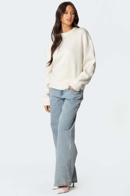 Rutie Bow Patch Sweater - WHITE