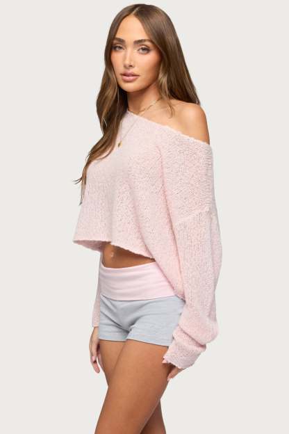 Florentina Off Shoulder Sweater - PINK