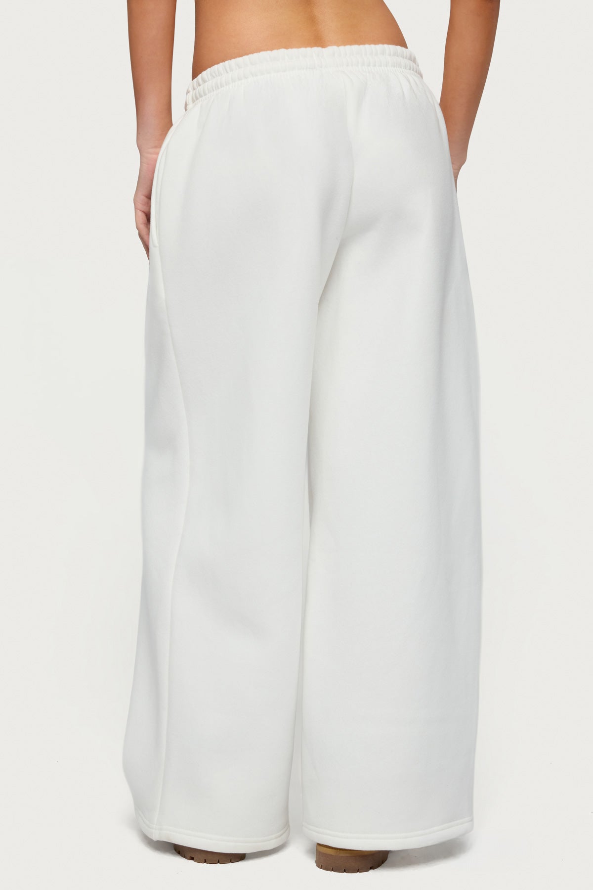 Petite Kamari Low Rise Wide Sweatpants - WHITE