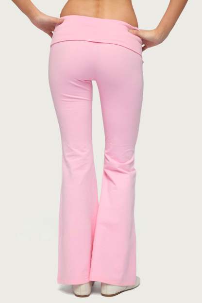 Petite Naomi Foldover Flared Leggings - LIGHT-PINK