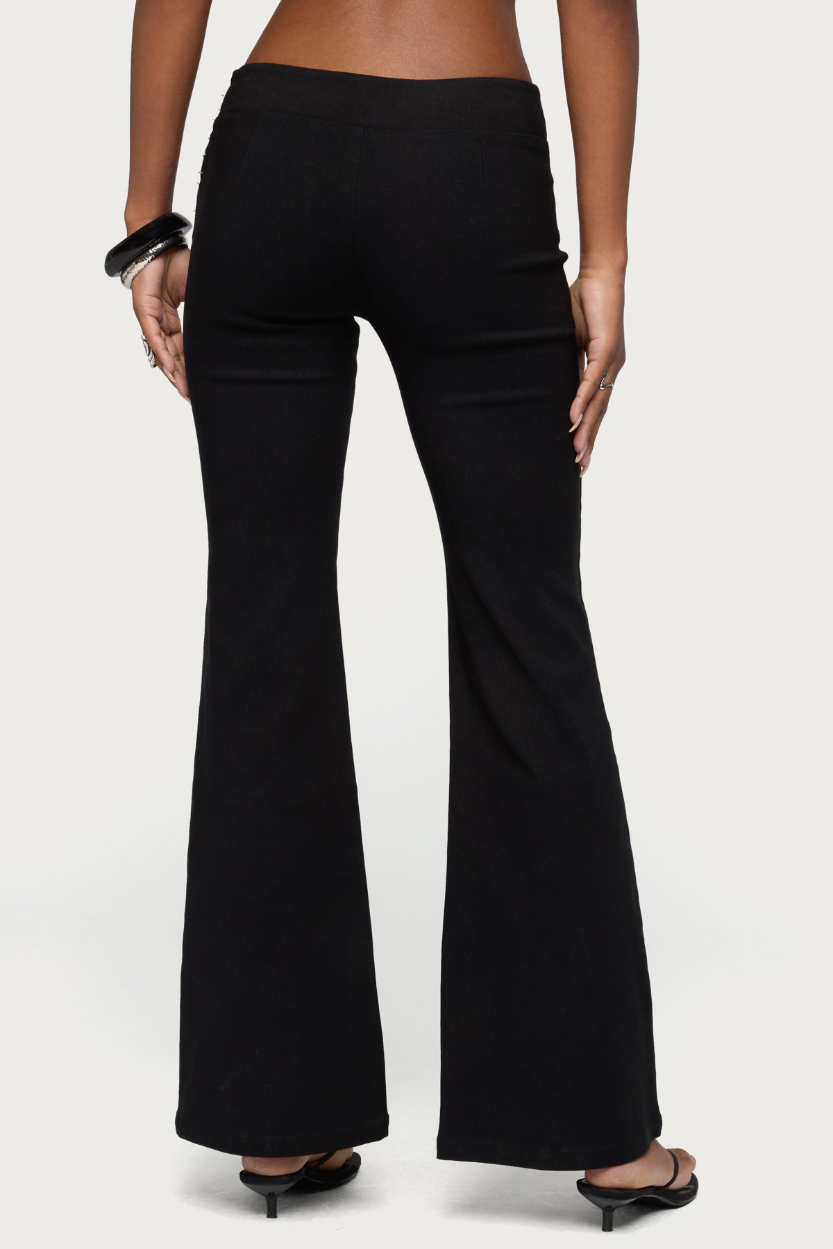 Alyce Crossover Flared Pants - BLACK