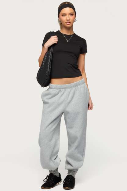 Petite Clark Oversized Sweatpants - GRAY-MELANGE