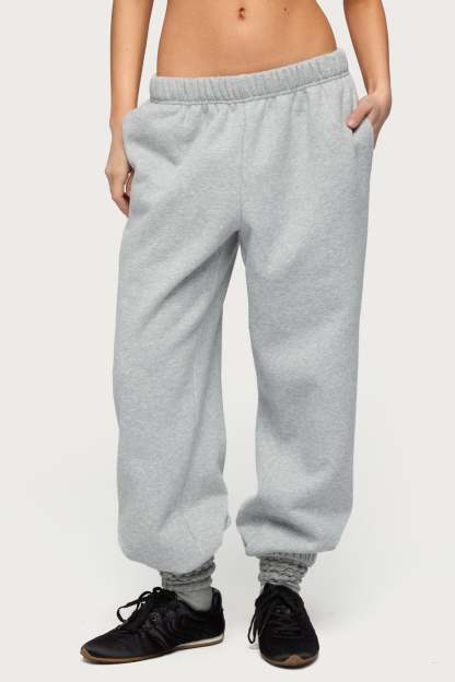 Petite Clark Oversized Sweatpants - GRAY-MELANGE