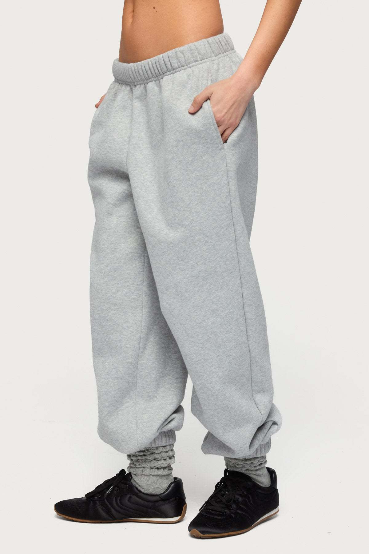 Petite Clark Oversized Sweatpants - GRAY-MELANGE