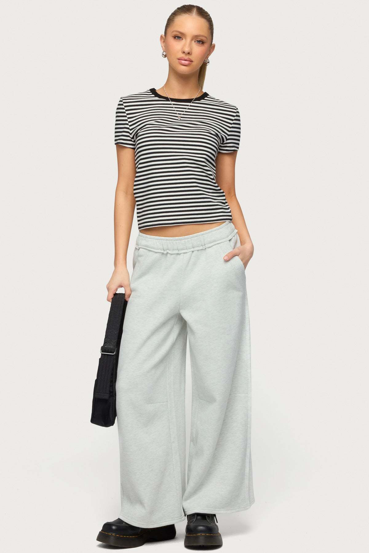 Petite Kori Oversized Sweatpants - GRAY-MELANGE