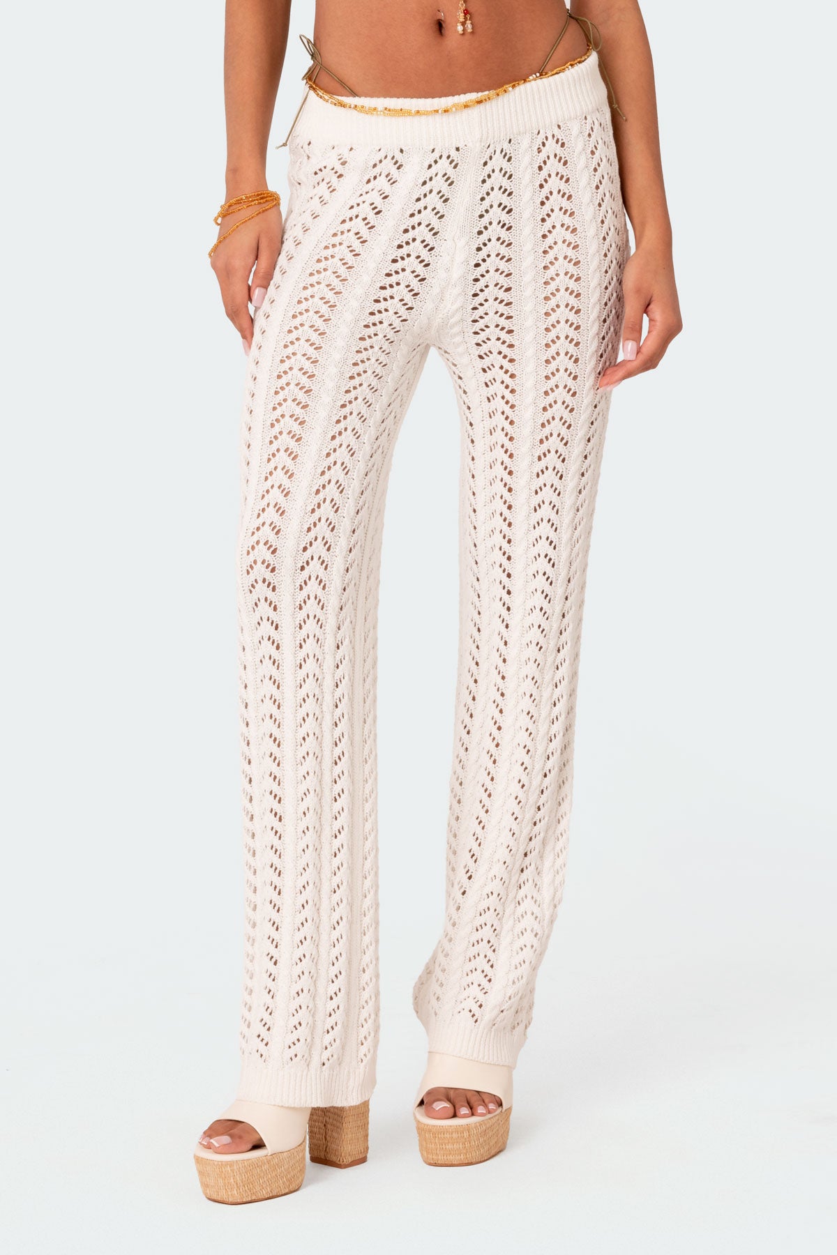 Hazel Crochet Pants - WHITE