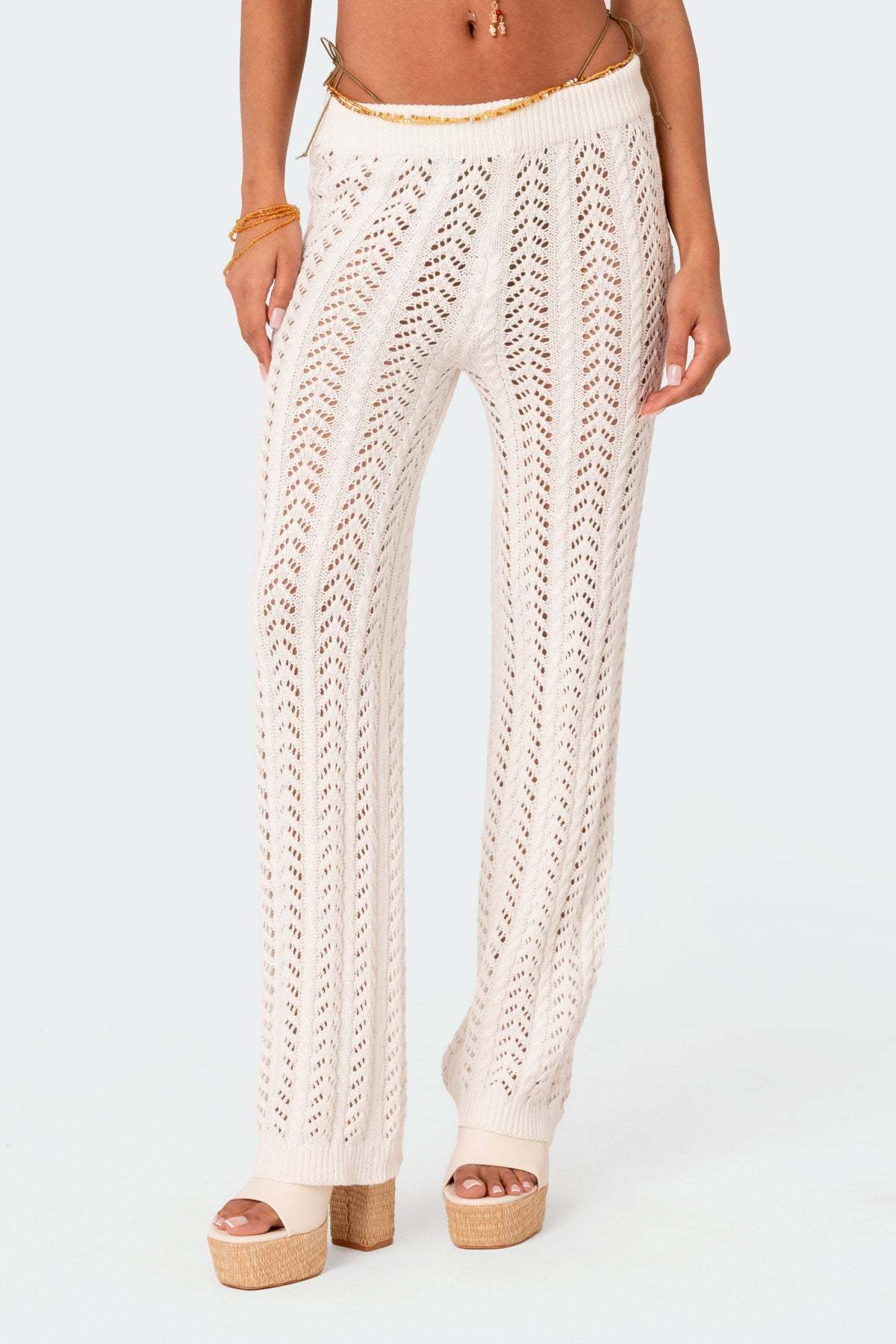 Hazel Crochet Pants - WHITE