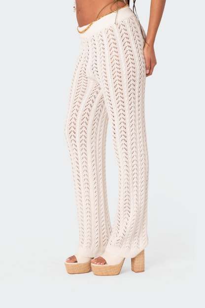 Hazel Crochet Pants - WHITE