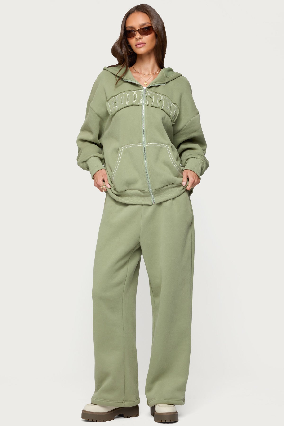 Forever Edikted Sweatpants - OLIVE