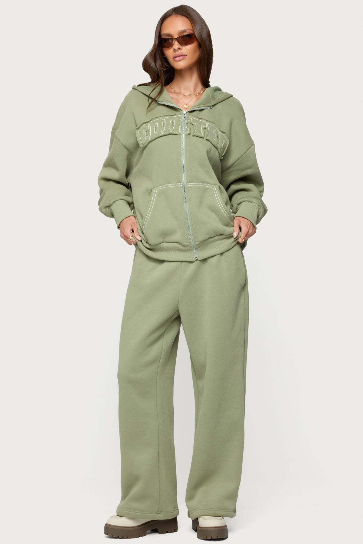 Forever Edikted Sweatpants - OLIVE