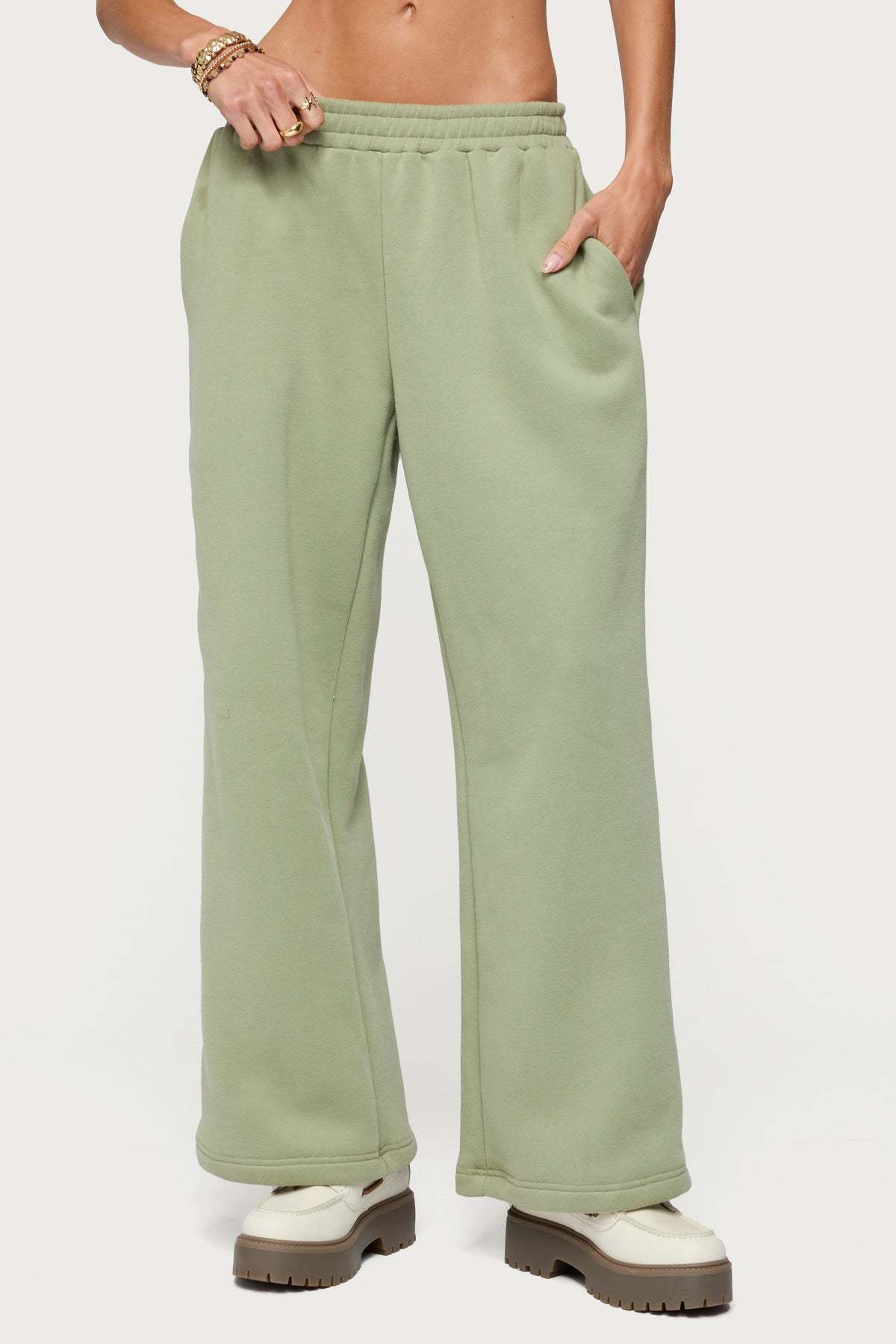 Forever Edikted Sweatpants - OLIVE