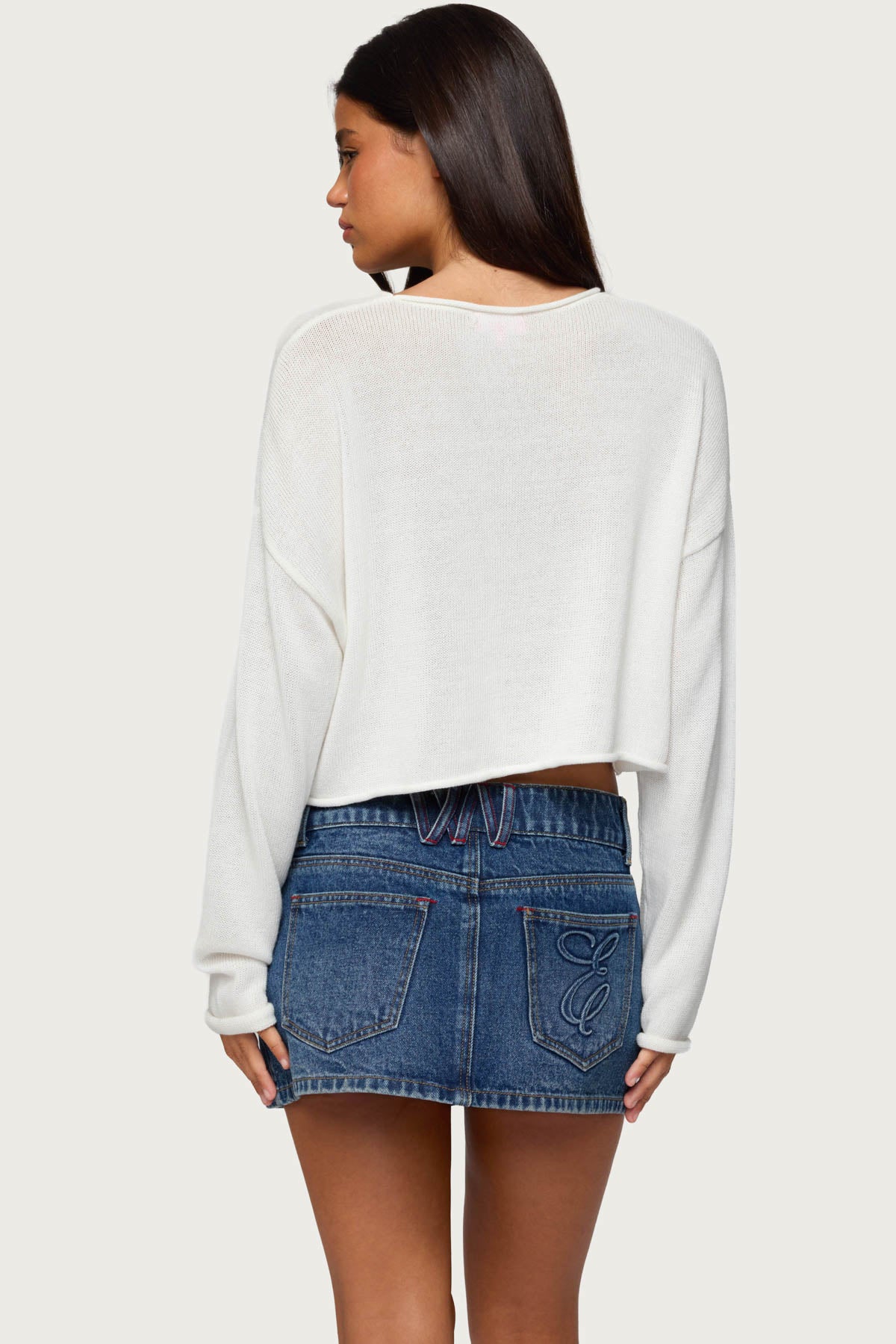 Lobster Babe Oversized Knit Top - WHITE