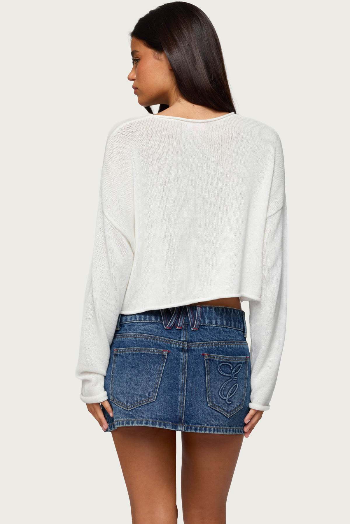 Lobster Babe Oversized Knit Top - WHITE