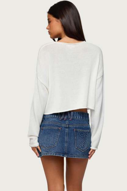 Lobster Babe Oversized Knit Top - WHITE