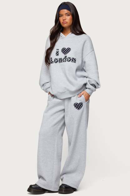 I Heart London Sweatpants - GRAY MELANGE