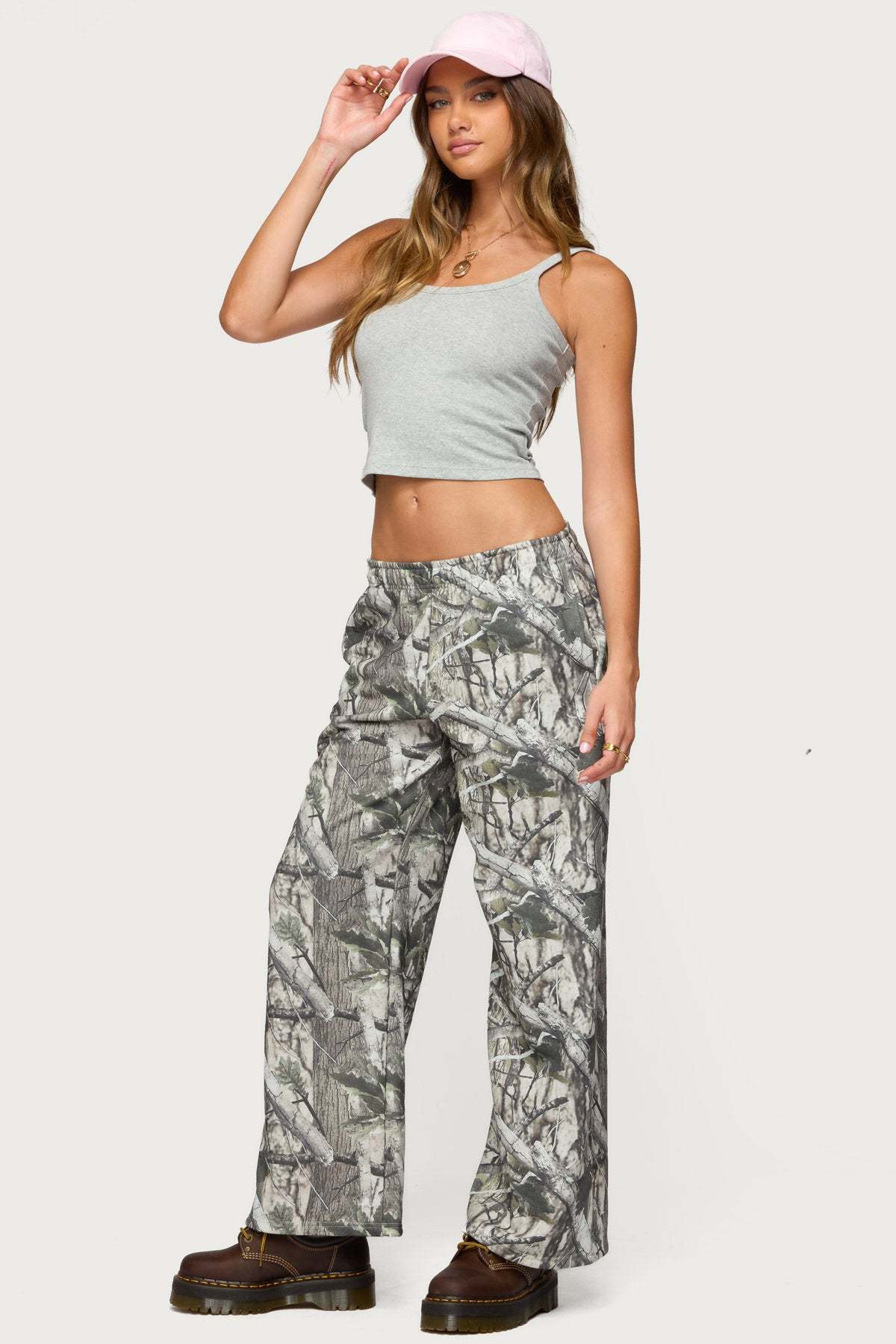 Camo Straight Leg Sweatpants - OLIVE